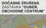 Zrušená zastávka "Dubeň, obchodné centrum"<br/>DPMŽ
