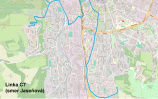 Trasa linky C7 v smere na Jaseňovú<br/>DPMŽ