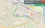 DPMŽ<br/>Zmenená trasa v smere do centra