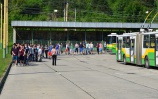 Príchod študentov Dopravnej akadémie<br/>DPMZ