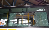 Poškodený autobus nočnej linky<br/>DPMŽ